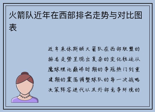 火箭队近年在西部排名走势与对比图表
